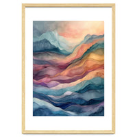 Abstract Fluid Mountain Landscape Art