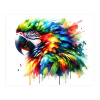 Vibrant Tropical Parrot Portrait (Print Only)