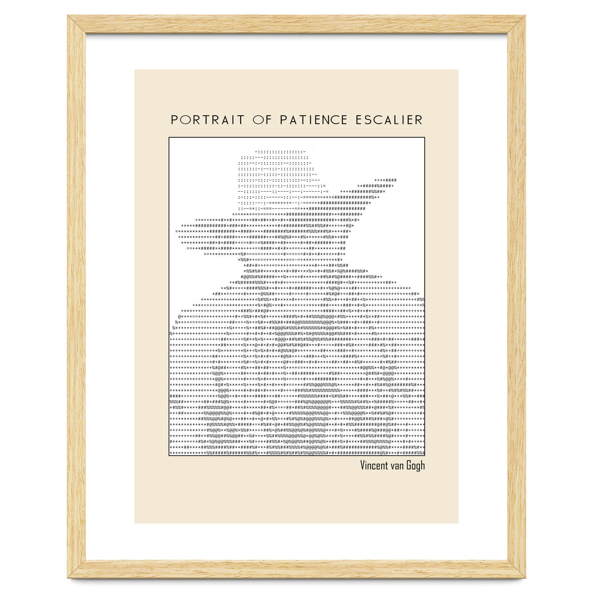 Portrait of Patience Escalier (1888) - Vincent van Gogh(ascii art)