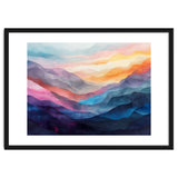 Vibrant Abstract Watercolor Mountain Landscape thumbnail