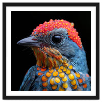 Close Up Of Colorful Bird With Water Droplets