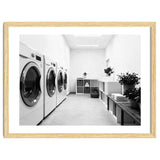 Minimalist Black and White Laundry Room Art, Washing Machine Photography thumbnail