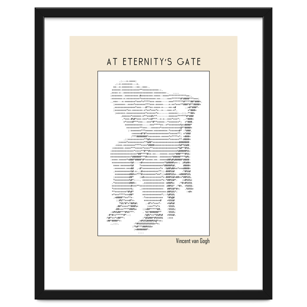 At Eternity’s Gate Vincent Van Gogh – Ascii Art