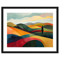 Abstract Tuscan Hills Landscape Painting