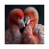 Two Flamingos Together Showing Affection (Print Only) thumbnail