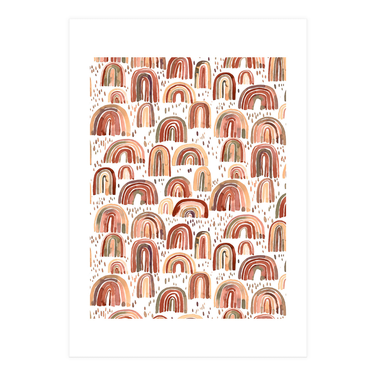 Cute Watercolor Rainbows Terracota (Print Only)