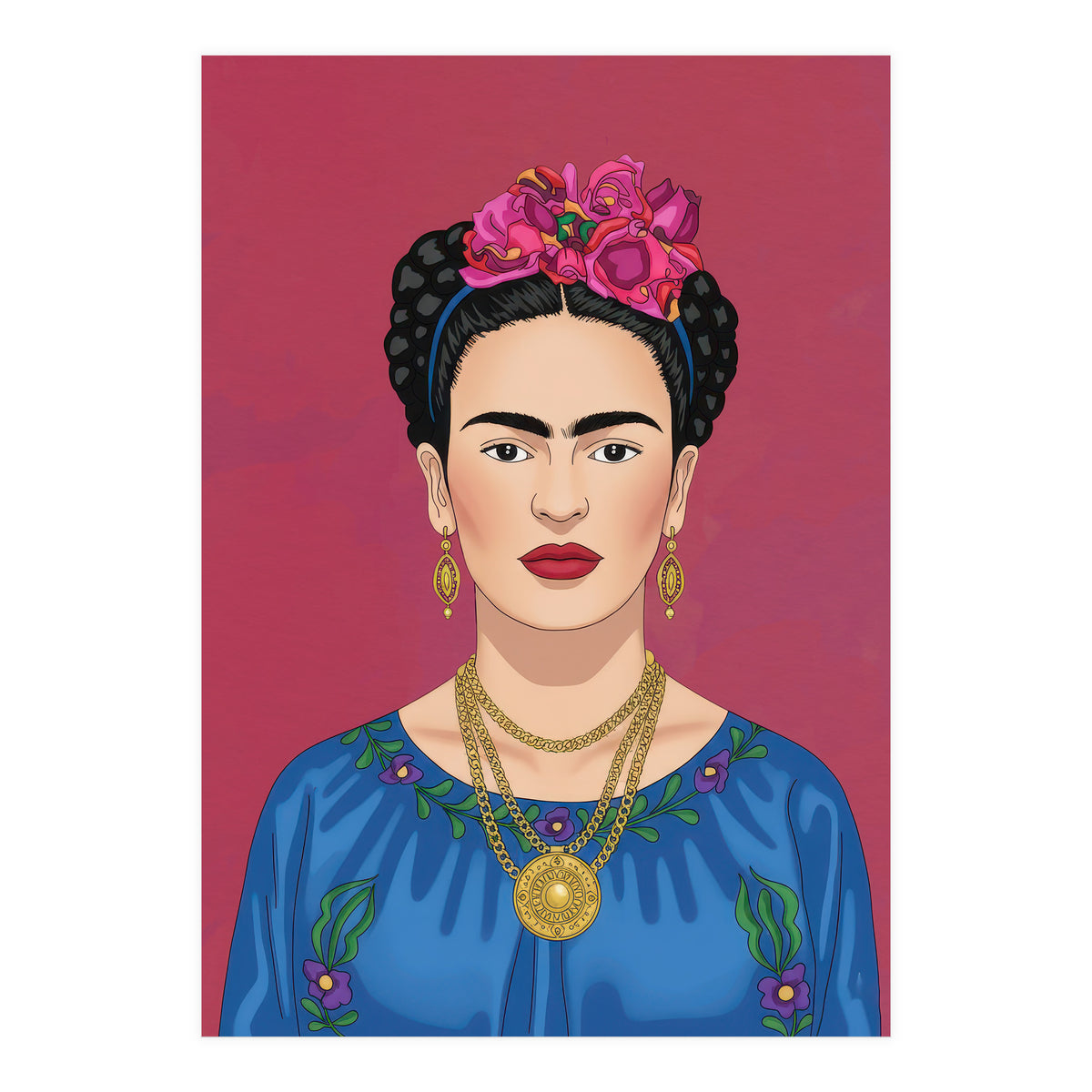 Frida Kahlo Portrait Illustration (Print Only)