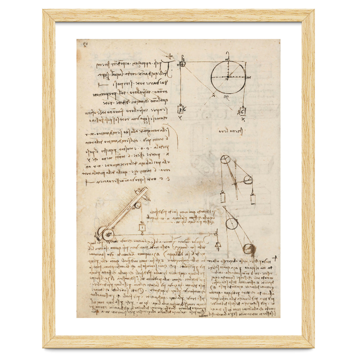 Folio f 172v. Codex Madrid I (Ms. 8937) "Treaty of statics and mechanics", 192 folios with 384 pa...