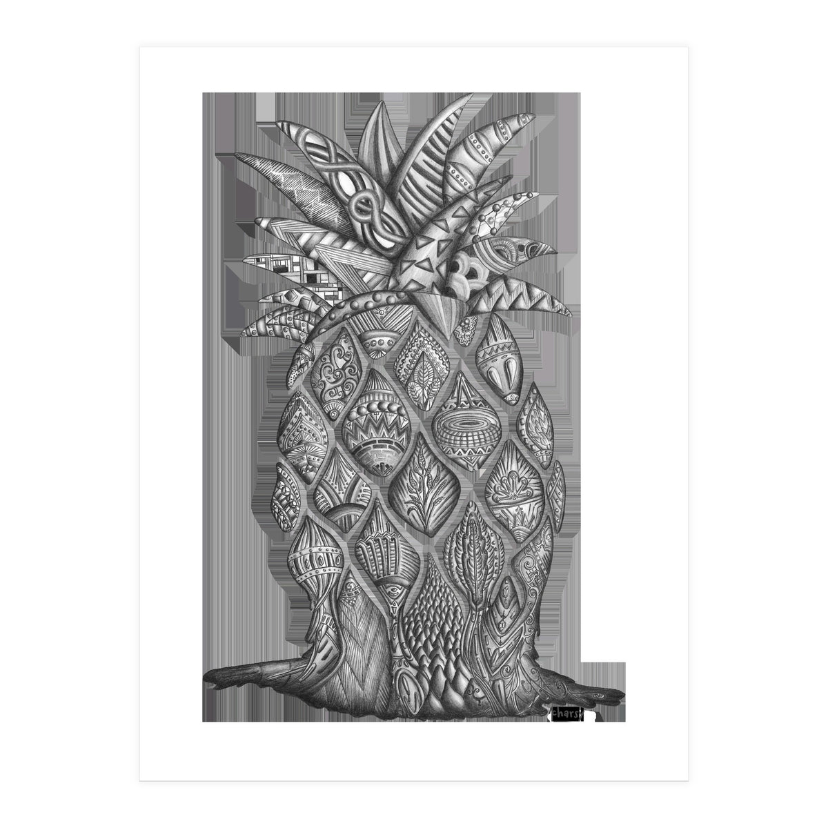 Surreal melting pineapple by Charsy (Print Only)