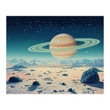 Alien Horizon: Saturn-Inspired Planetary Landscape (Print Only) thumbnail