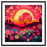 Folk Sunset Blossoming Tree thumbnail