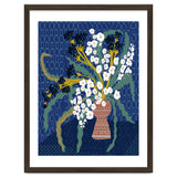 Floral contemporary still life dark blue thumbnail