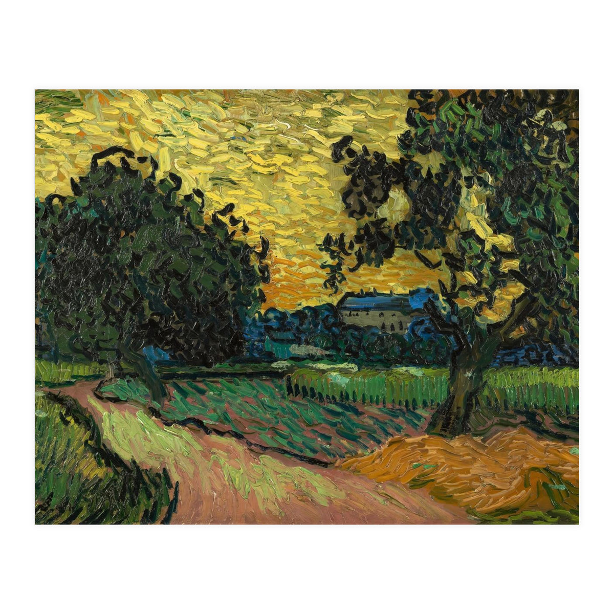 Landscape at Twilight. Date: June 1890, Auvers-sur-Oise. Dimensions: 50.2 cm x 101 cm, 70 cm x 12... (Print Only)