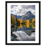 Golden Autumn Reflection: Majestic Mountain Wilderness Landscape thumbnail