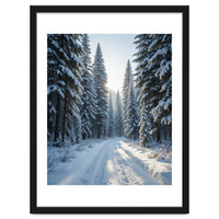 Serene Winter Wonderland Forest Road