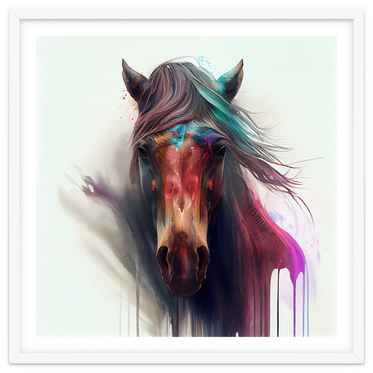 Wild Horse Face Portrait