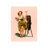 Sexy Pinup Woman On Photo Session (Print Only) thumbnail