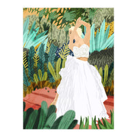 Forest Bride | Jungle Wedding Painting | Travel Solo | Blonde Woman Dancing Joy (Print Only)