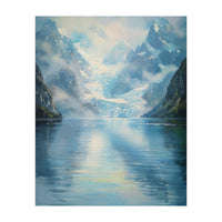 Ethereal Descent: The Glimmering Silence of the Ancient Glacial Fjord (Print Only)