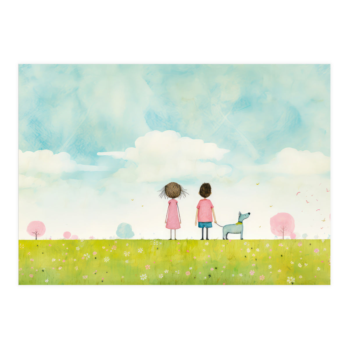 Cute Girl And Boy  (Print Only)