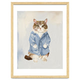 Sir James fluffy Tom cat in his blue pajamas oils thumbnail