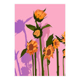 Golden Sunflowers Inside, Botanical Nature Floral Plants Painting, Blush Meadow Blossom Spring, Summer Bohemian Eclectic Positivity (Print Only) thumbnail
