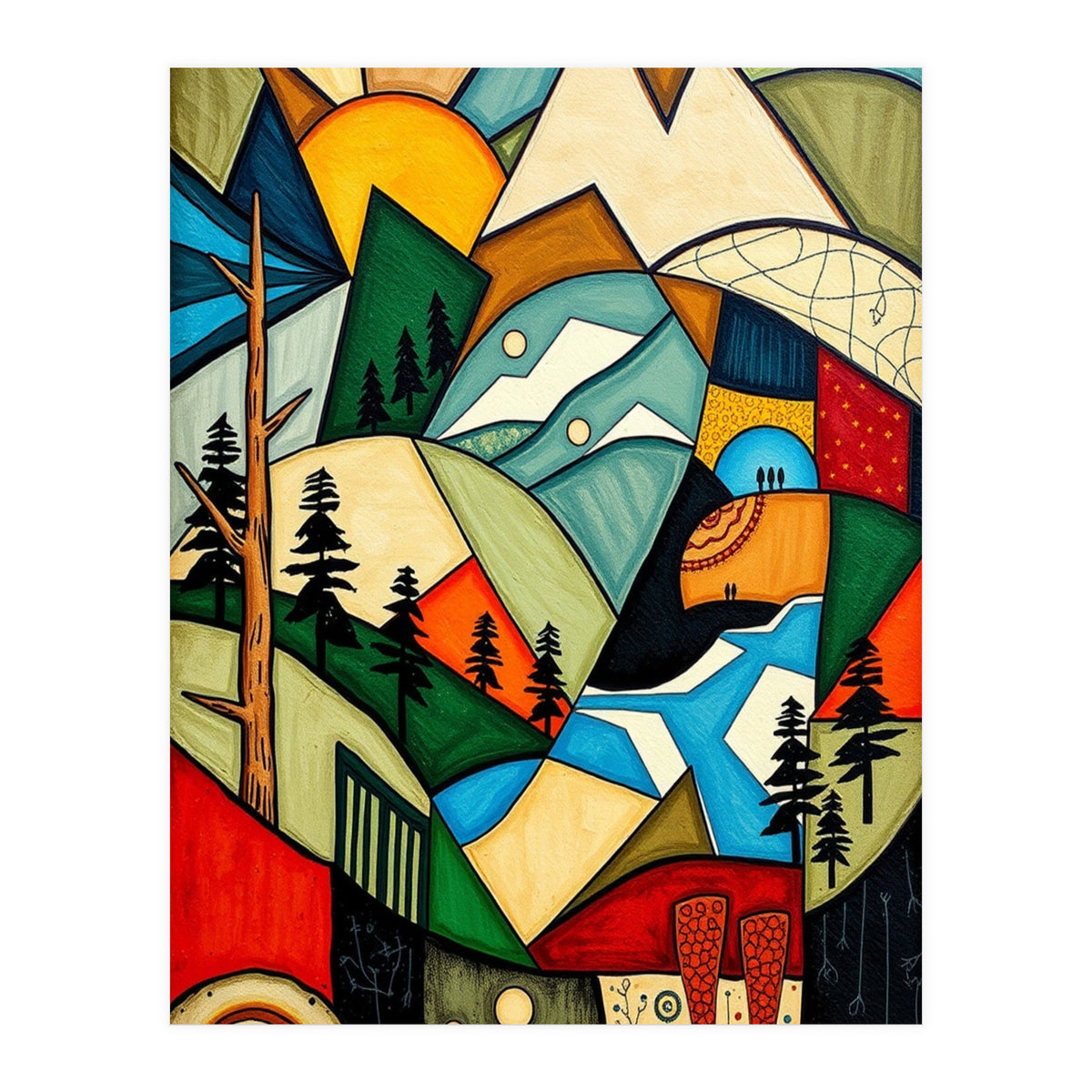 Abstract Nature Tree Mountain (Print Only)