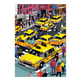 New York Minute, Yellow Taxi Cab Manhattan Downtown Busy Street, Traffic People Buildings Times Square Eclectic Road Architecture (Print Only) thumbnail