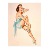 Beautiful Pinup Woman Posing In Ballerina Costume (Print Only) thumbnail