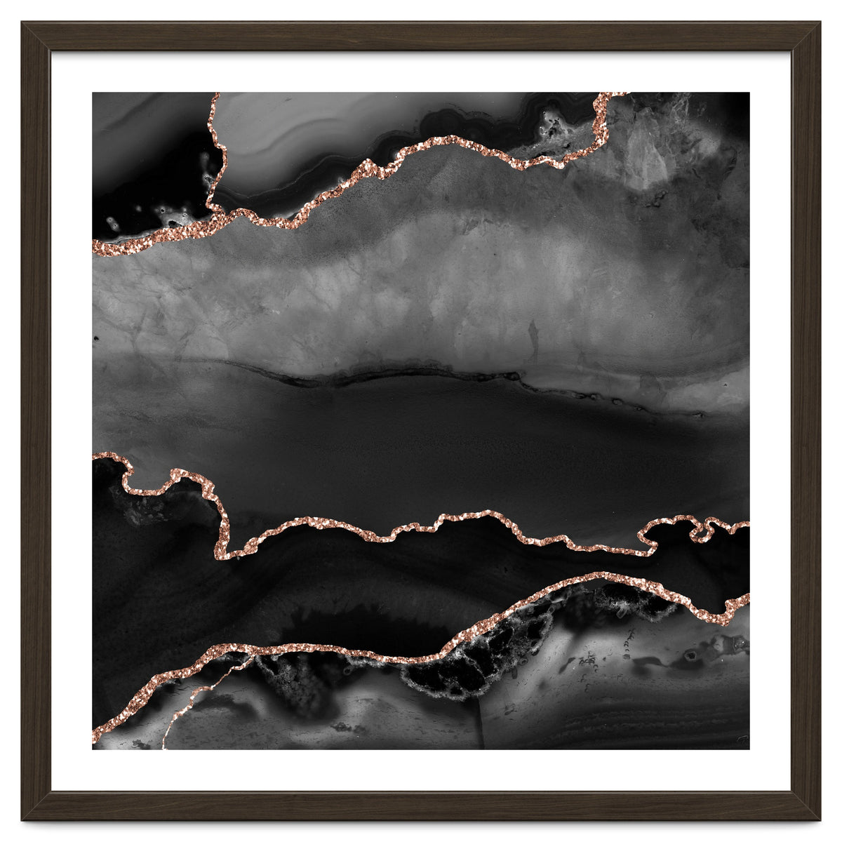 Black & Rose Gold Agate Texture 02