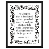 No weapon that is fashioned against you shall succeed and you shall confute every tongue that rises against you in judgement Isaiah 54:17 thumbnail