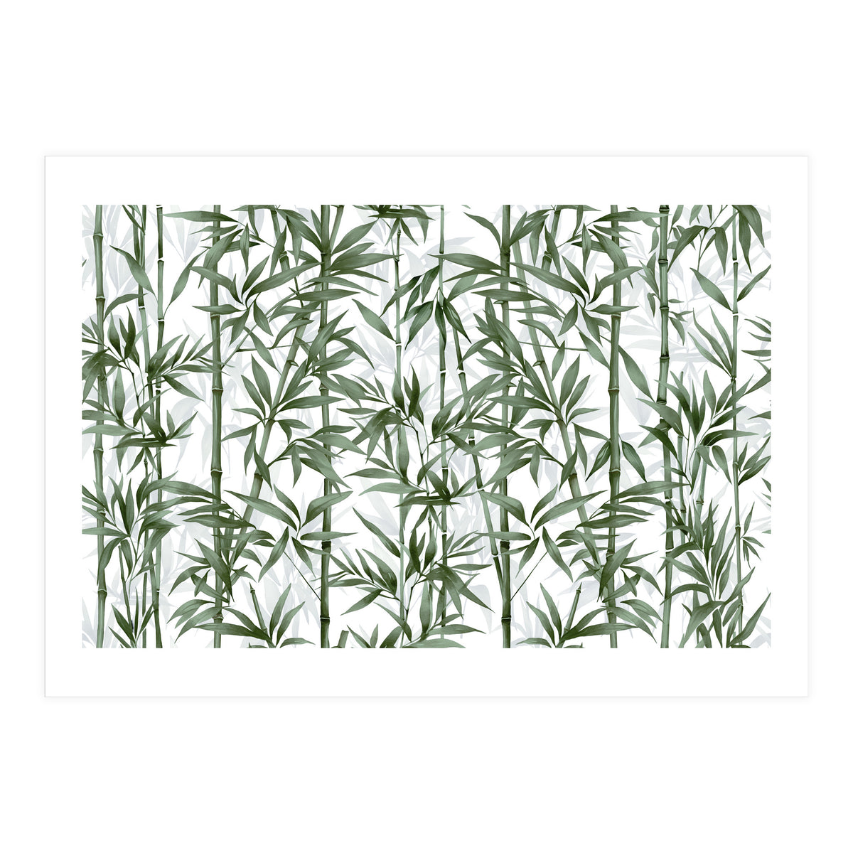 Bamboo Moody Green White (Print Only)