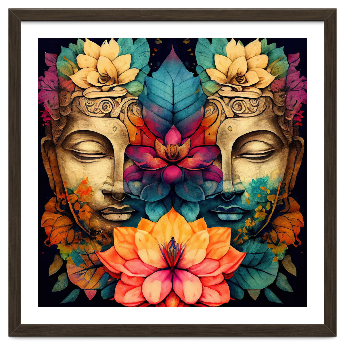Twin Lotus Buddha Portrait