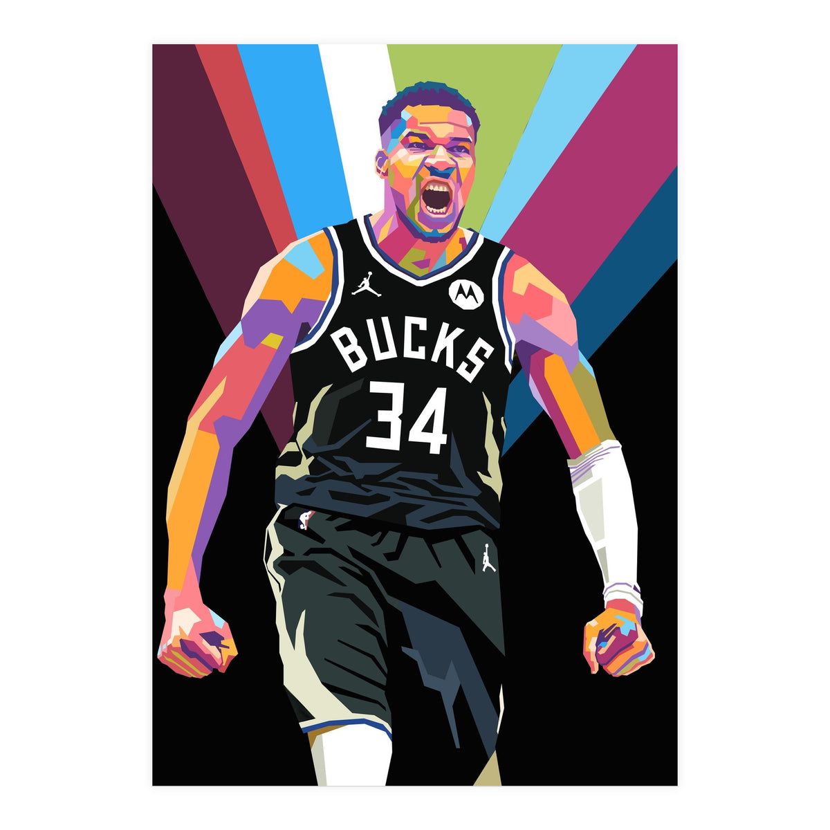 Giannis Antetokounmpo art (Print Only)