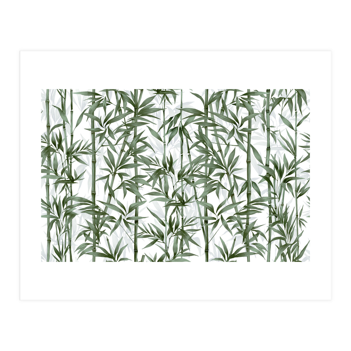 Bamboo Moody Green White (Print Only)