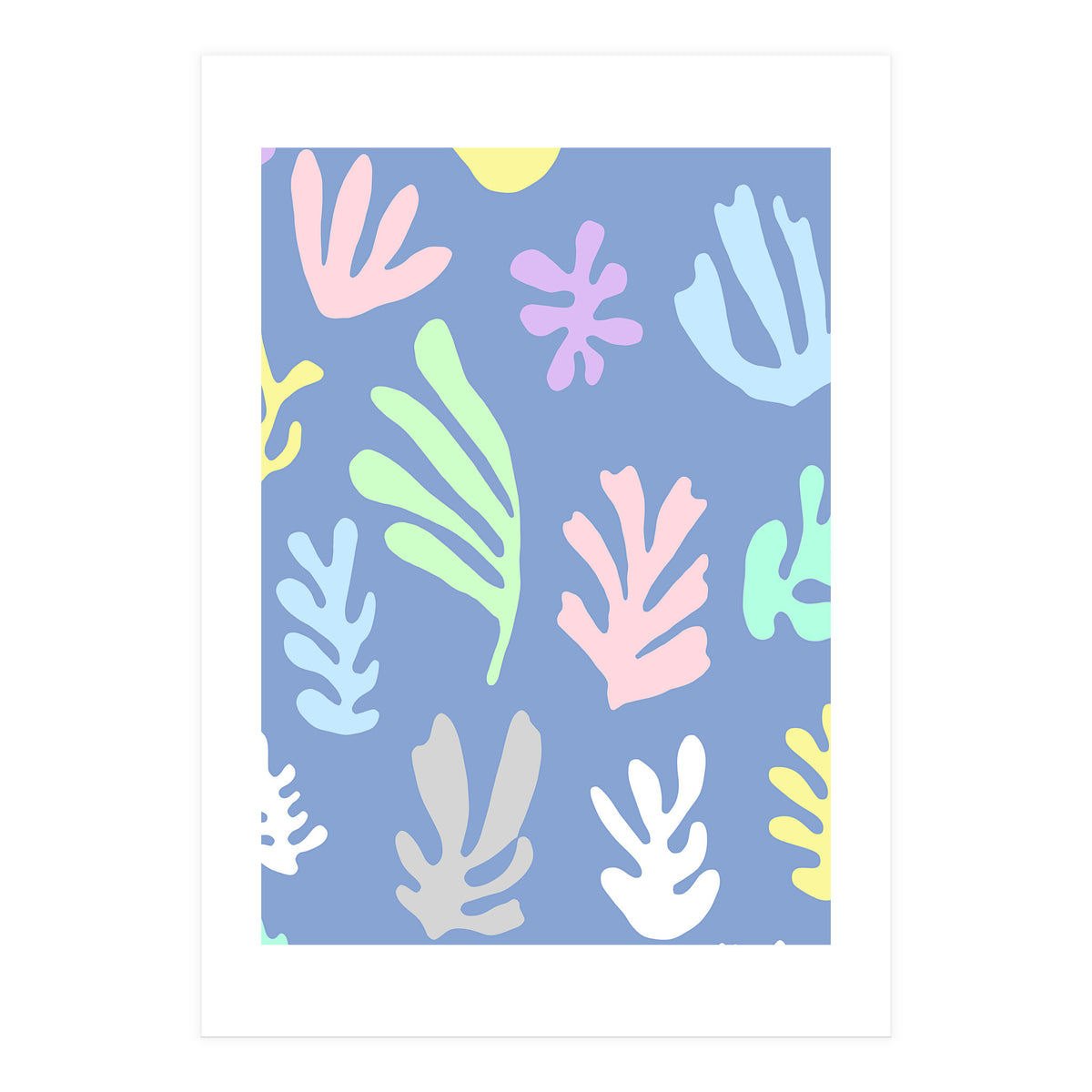 Matisse Colorful Leaves Blue (Print Only)