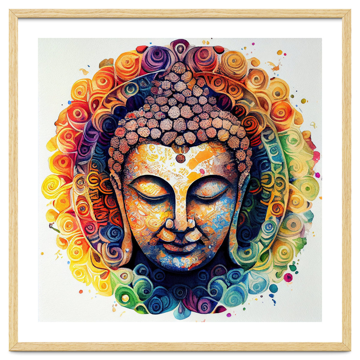 Rainbow Mandala Buddha Portrait