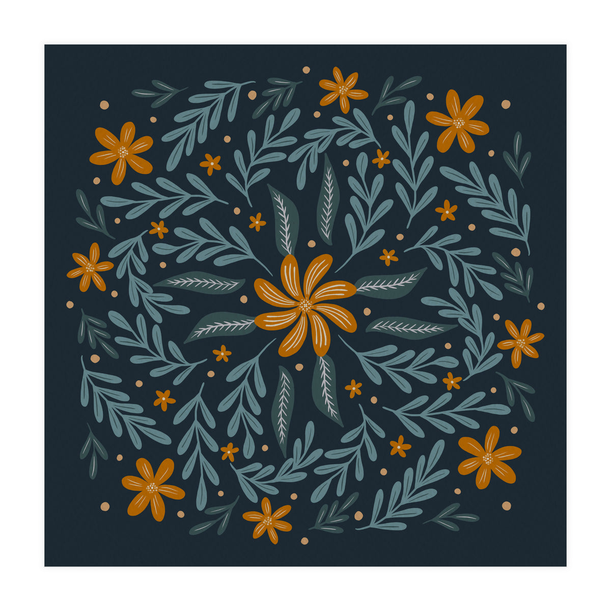 Circular Flowers 1  (Print Only)