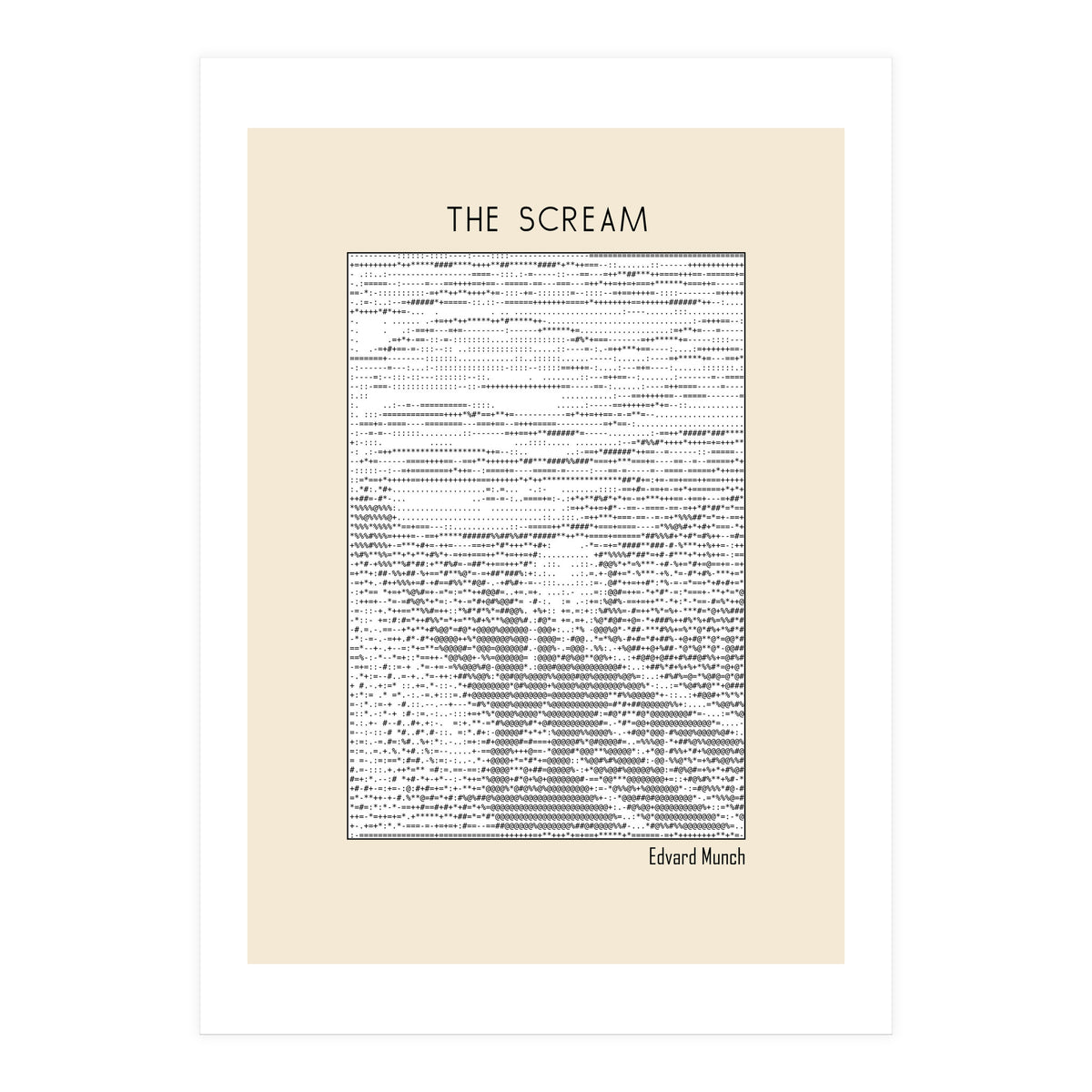 The Scream – Edvard Munch (ascii art)  (Print Only)