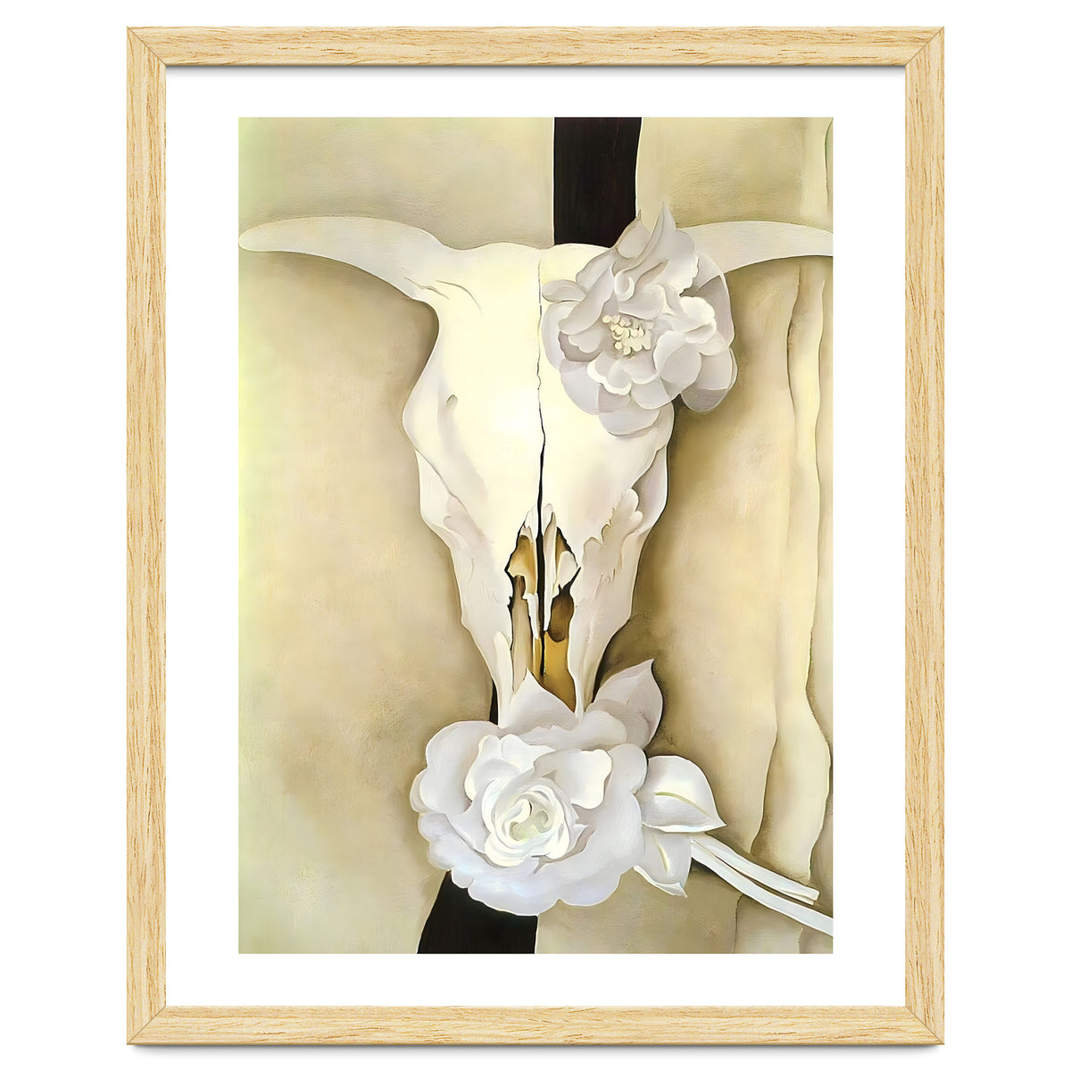 Georgia O’Keeffe – Cow’s Skull with Calico Roses (1931) | Iconic Southwestern Still Life with Desert Symbolism