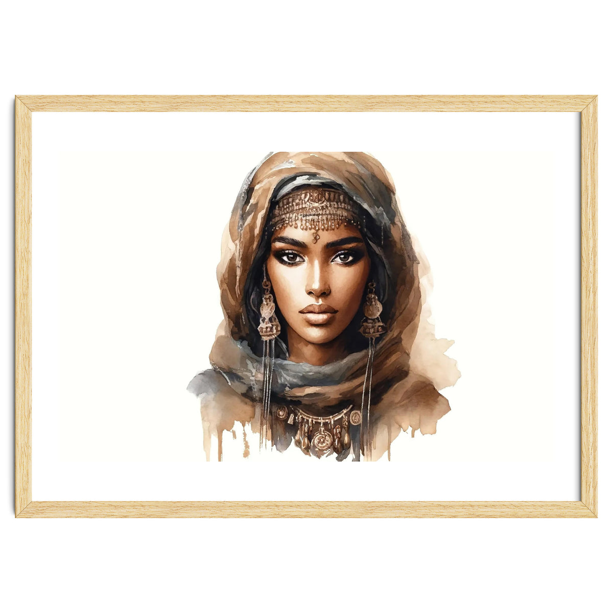 Desert Muse Watercolor Portrait