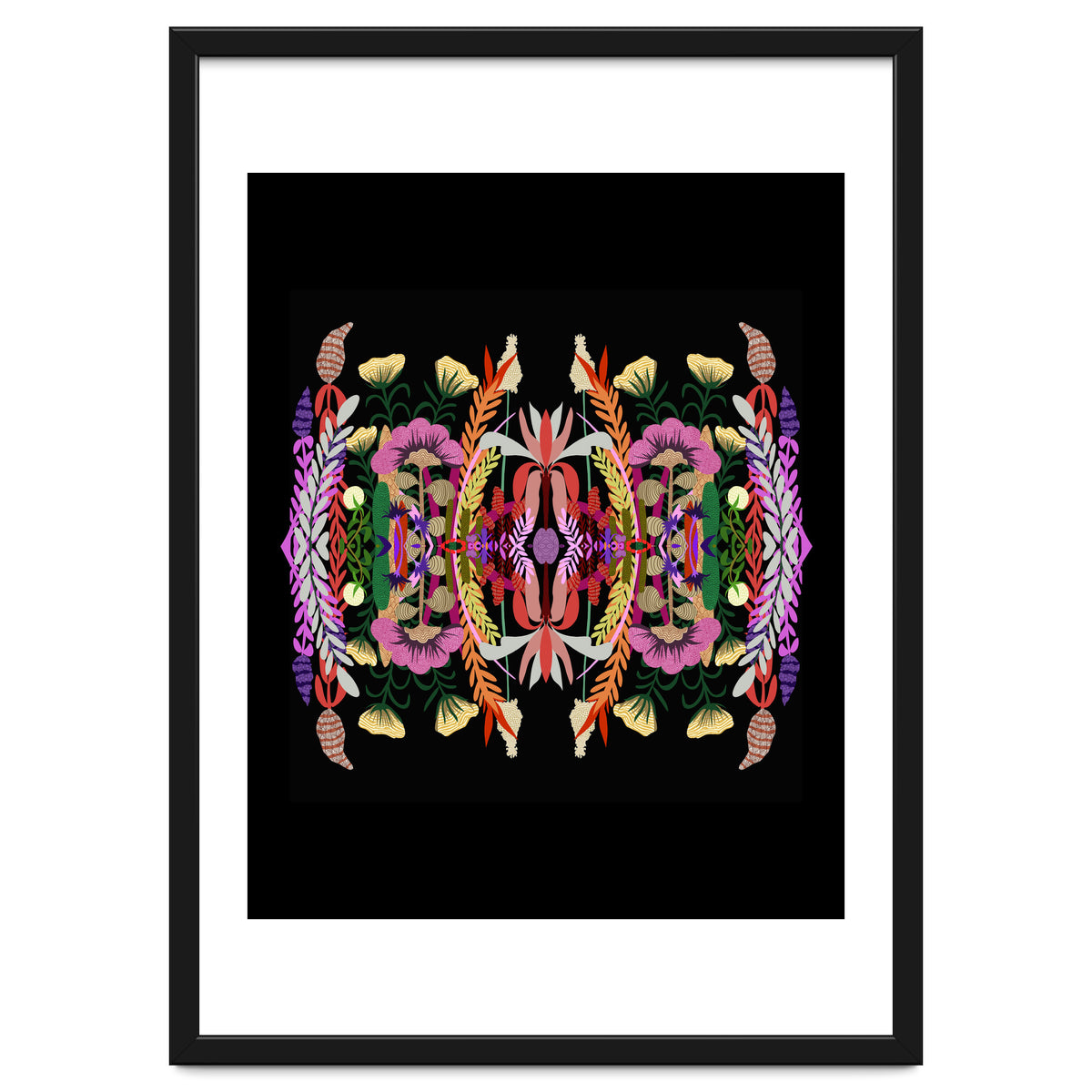 The Butterfly Effect Series 01, Paint Blot Mirror Colorful, Symmetrical Graphic, Eclectic Mandala
