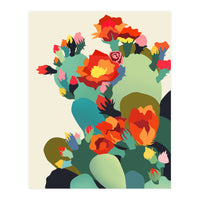 How Cactus Got Its Groove Back, Botanical Plants Vintage Illustration, Nature Colorful Desert Bohemian, Eclectic Leaves Succulent Floral (Print Only)