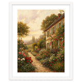 Idyllic Sunlit Cottage Garden Oil Painting thumbnail