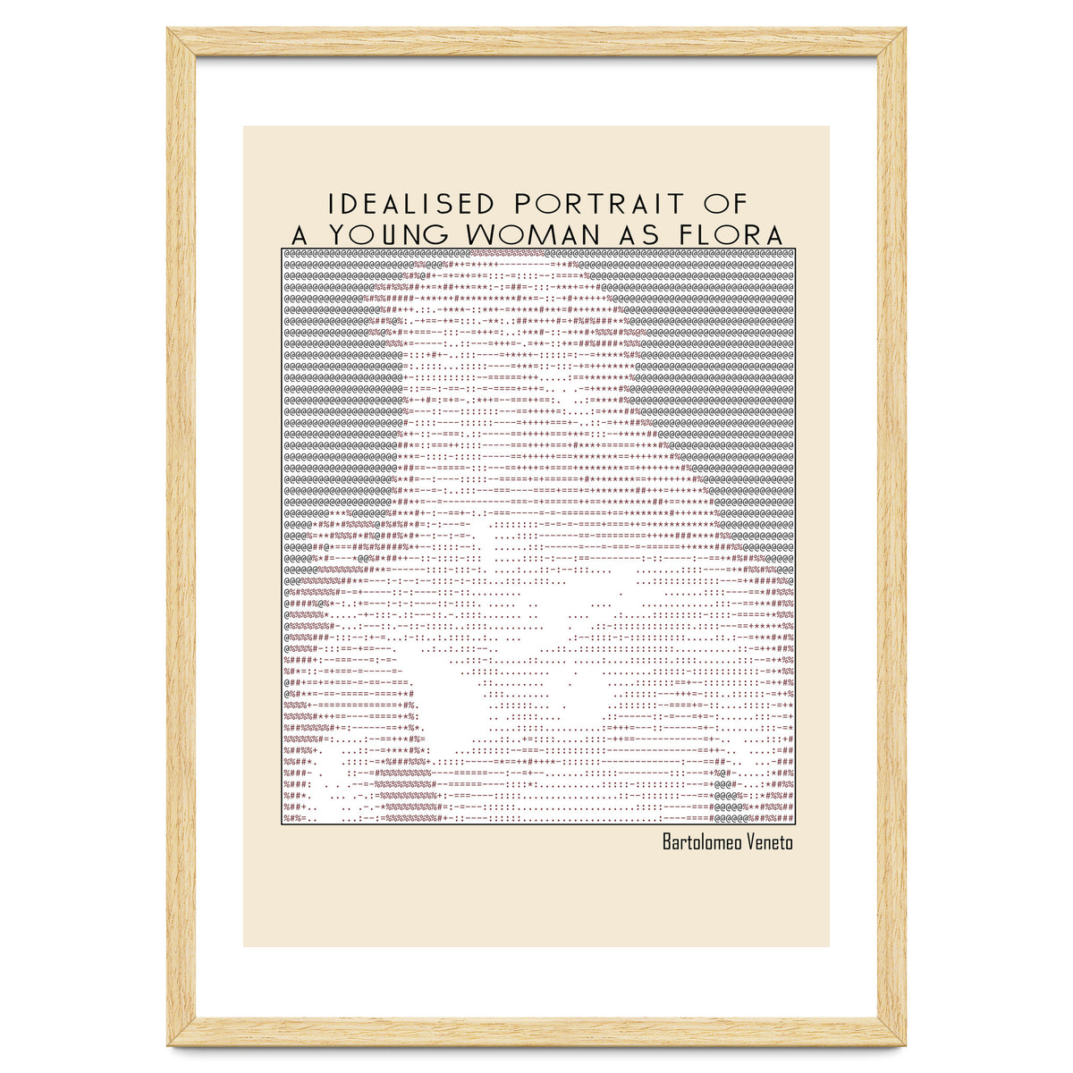 Idealised Portrait of a Young Woman as Flora – Bartolomeo Veneto (ascii art)
