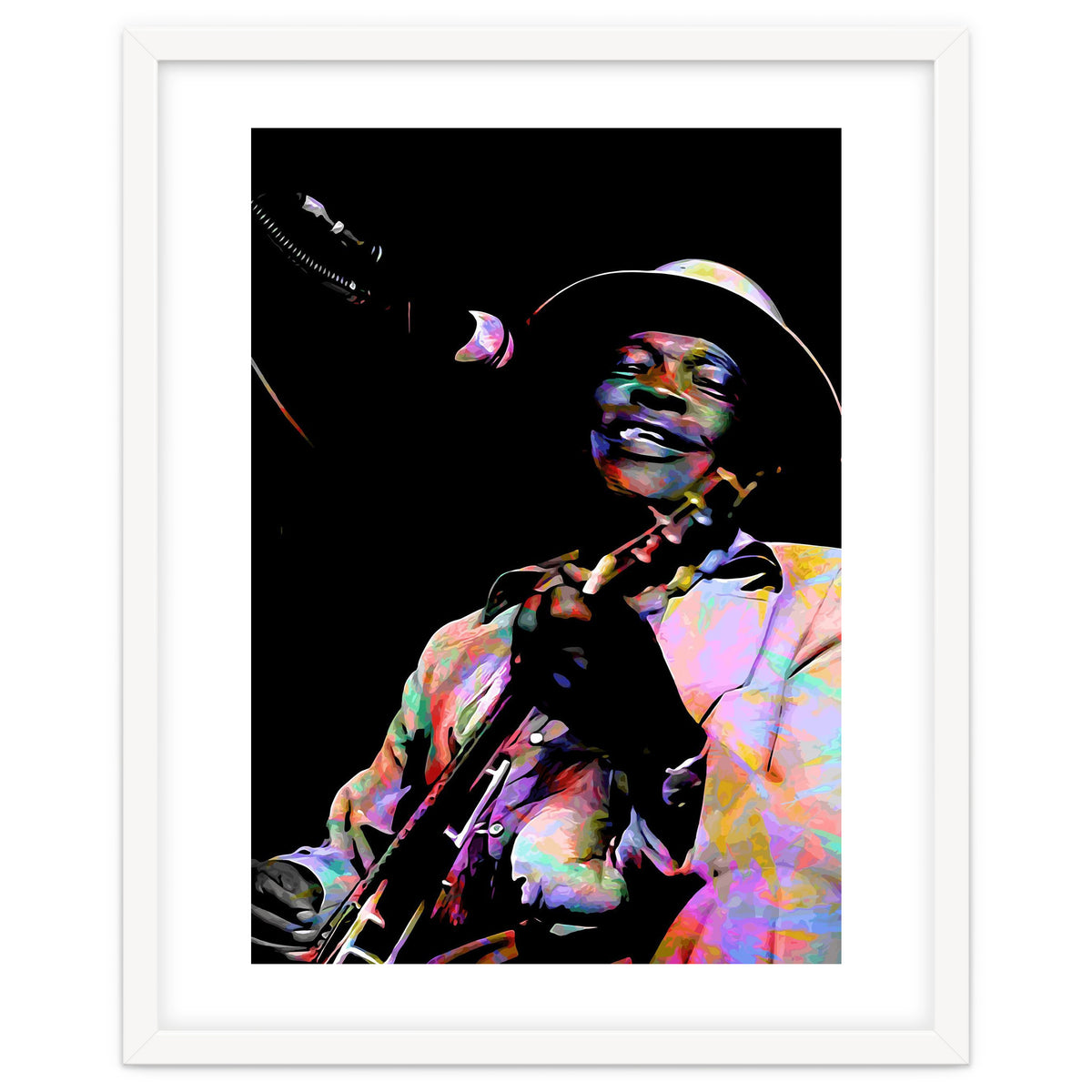 John Lee Hooker American Blues Guitarist Colorful Art