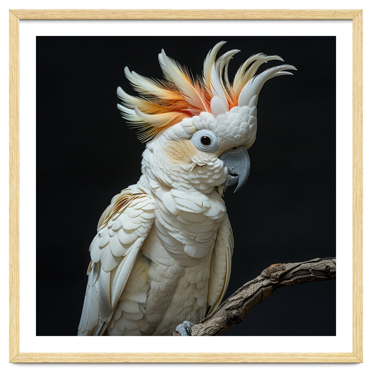 White Cockatoo Parrot Bird Perched On Branch
