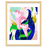 Blue Leaf | Abstract Botanical Floral Painting | Eclectic Pop of Color Nature | Jungle Plants thumbnail
