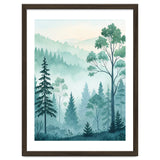 Ethereal Misty Pine Forest Watercolor Art thumbnail