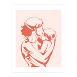 Motherhood, Human Emotion Line Art, Mother Parents Child Baby, Love Care Expression Bohemian Concept (Print Only) thumbnail